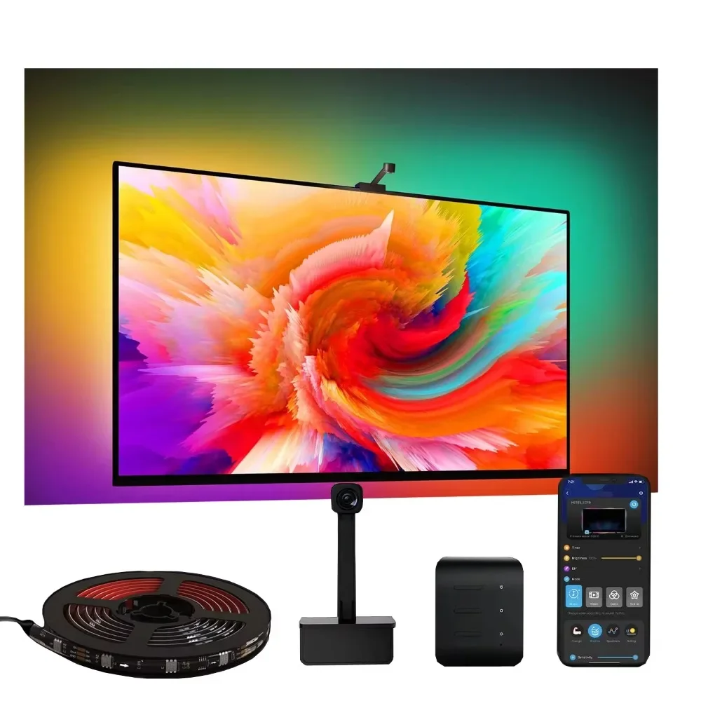 

IP20 3.8m 12v Video Game Display Accessories RGB Decorative Strip Light Emitting Diode Smart TV Backlight with TV Camera