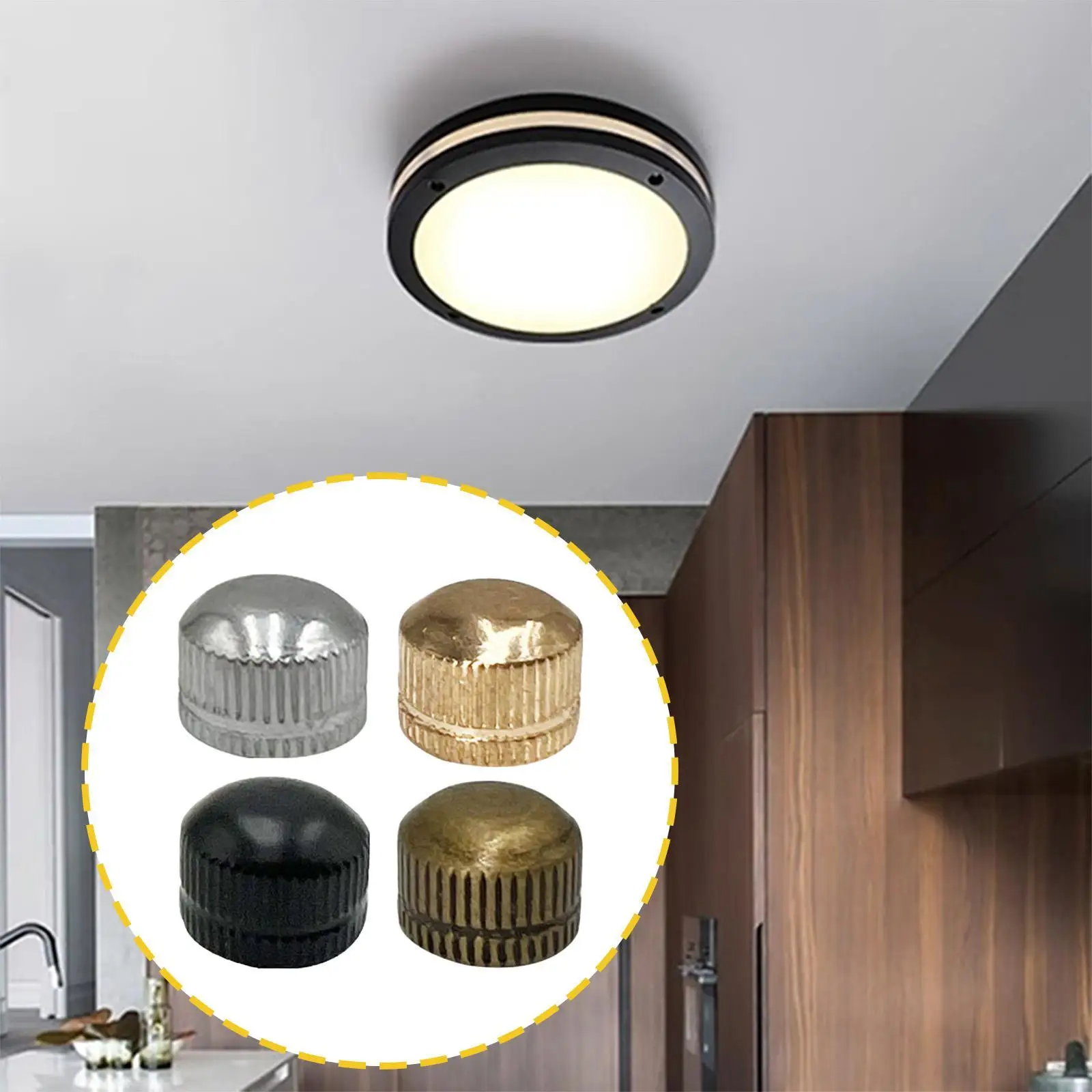 

100x M4 Screw Caps for Light Fixture Iron Pendant Lamp Cover Decorative Finishing Hardware Accessories