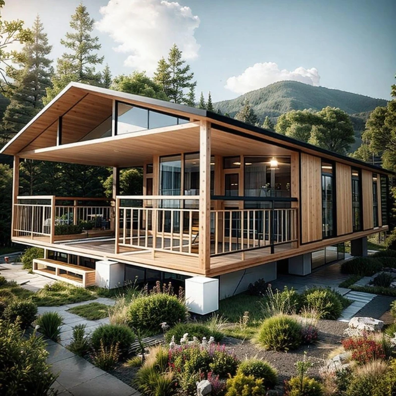 Portable House Prefab Two-Story Room Large 20-40 ft Units Low-Cost Prefabricated Living Container Hotels Villas Shops Steel
