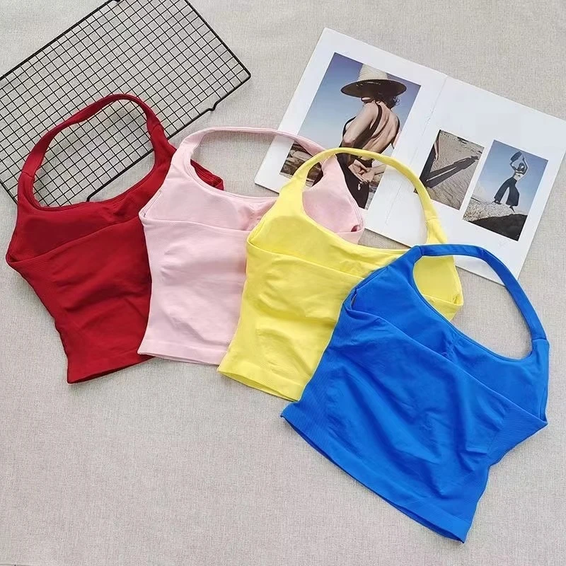 طقم علوي وسروال قصير للسيدات عالي التمدد يسمح بالتهوية في صالة الألعاب الرياضية واليوجا واللياقة البدنية ملابس نشطة ملابس علوية قصيرة