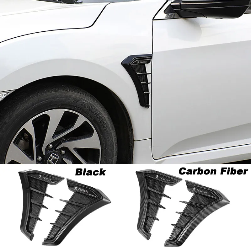 

2Pcs Car Front Side Wing Fender Emblem Trim Cover for Peugeot 408 306 307 308 406 407 2008 5008 107 108 206 207 208 3008