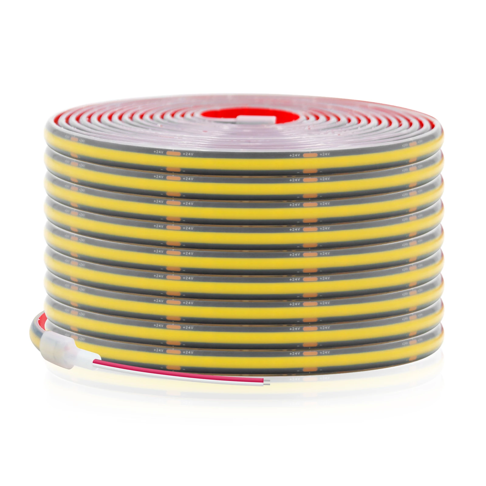 Светодиодная лента для улицы, IP68, водонепроницаемая, 12 В постоянного тока, 24 В, 1 м, 10 м, 20 м, украшение для сада, двора, черная печатная плата, яркие огни COB