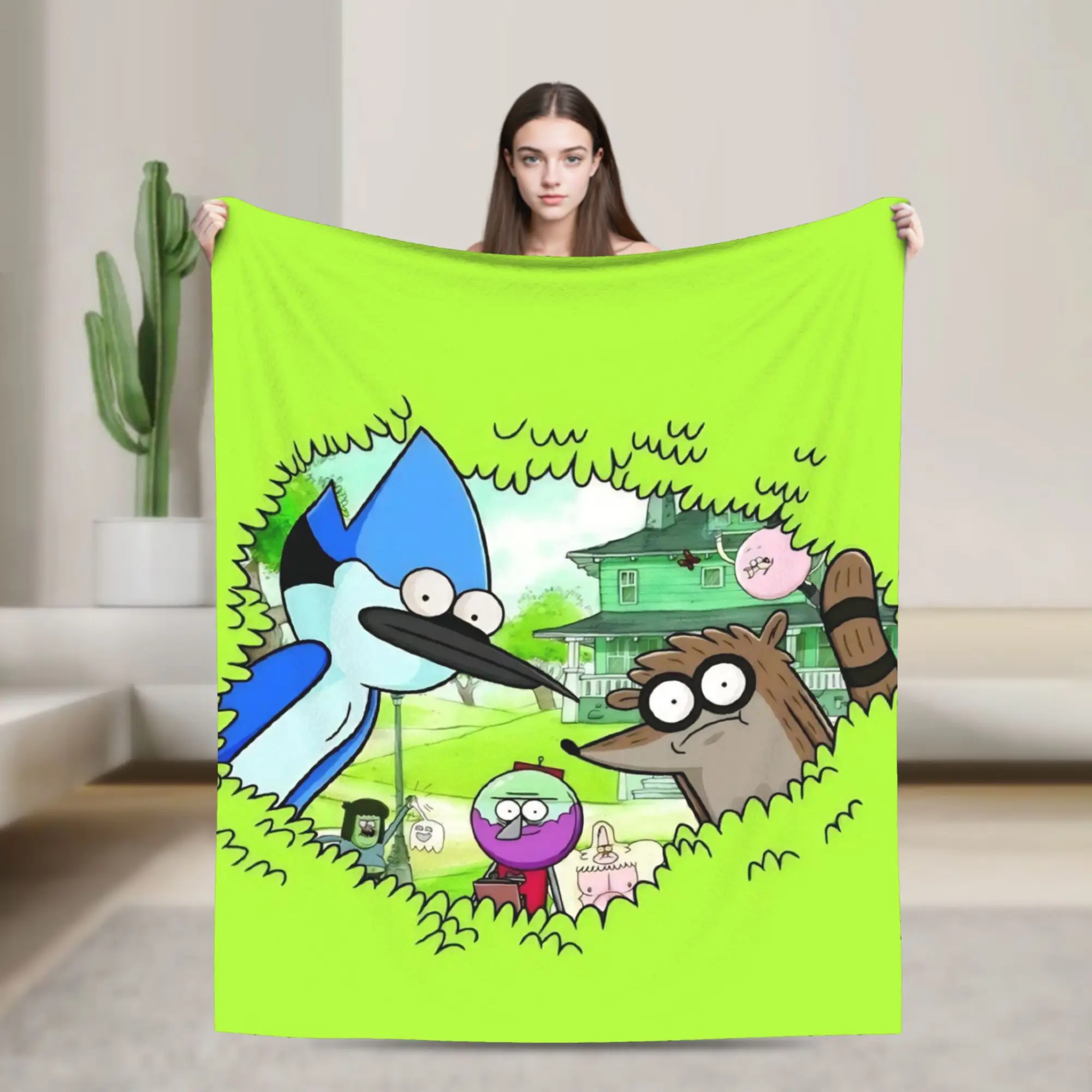 Regulars Show Cartoon Character Printed Blanket For Men Women Ultra Soft  Throw Blankets for Couch 50x60 Inches Multiple Sizes