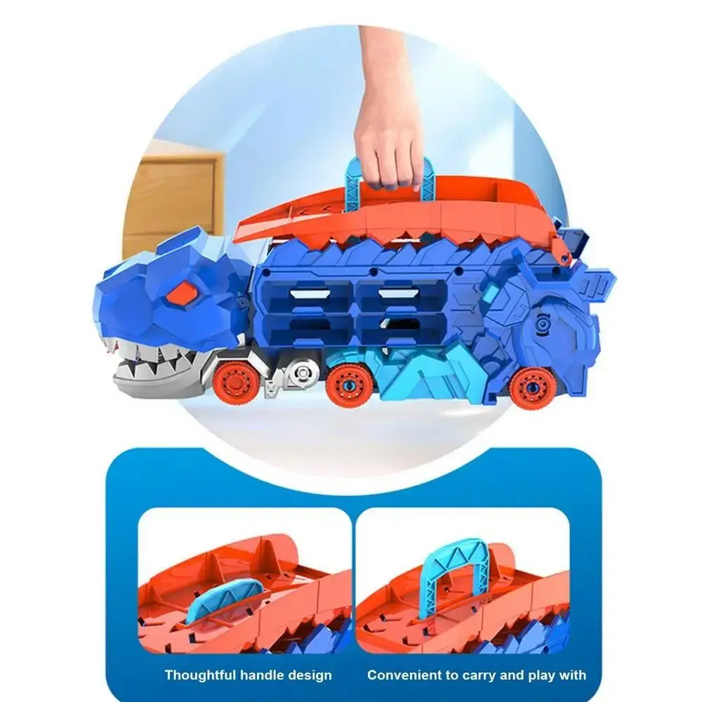 

Educational Dual-mode Dinosaur Car Folding Swallowing Slide Dinosaur Transformed Safe Portable Dinosaur Track Boy