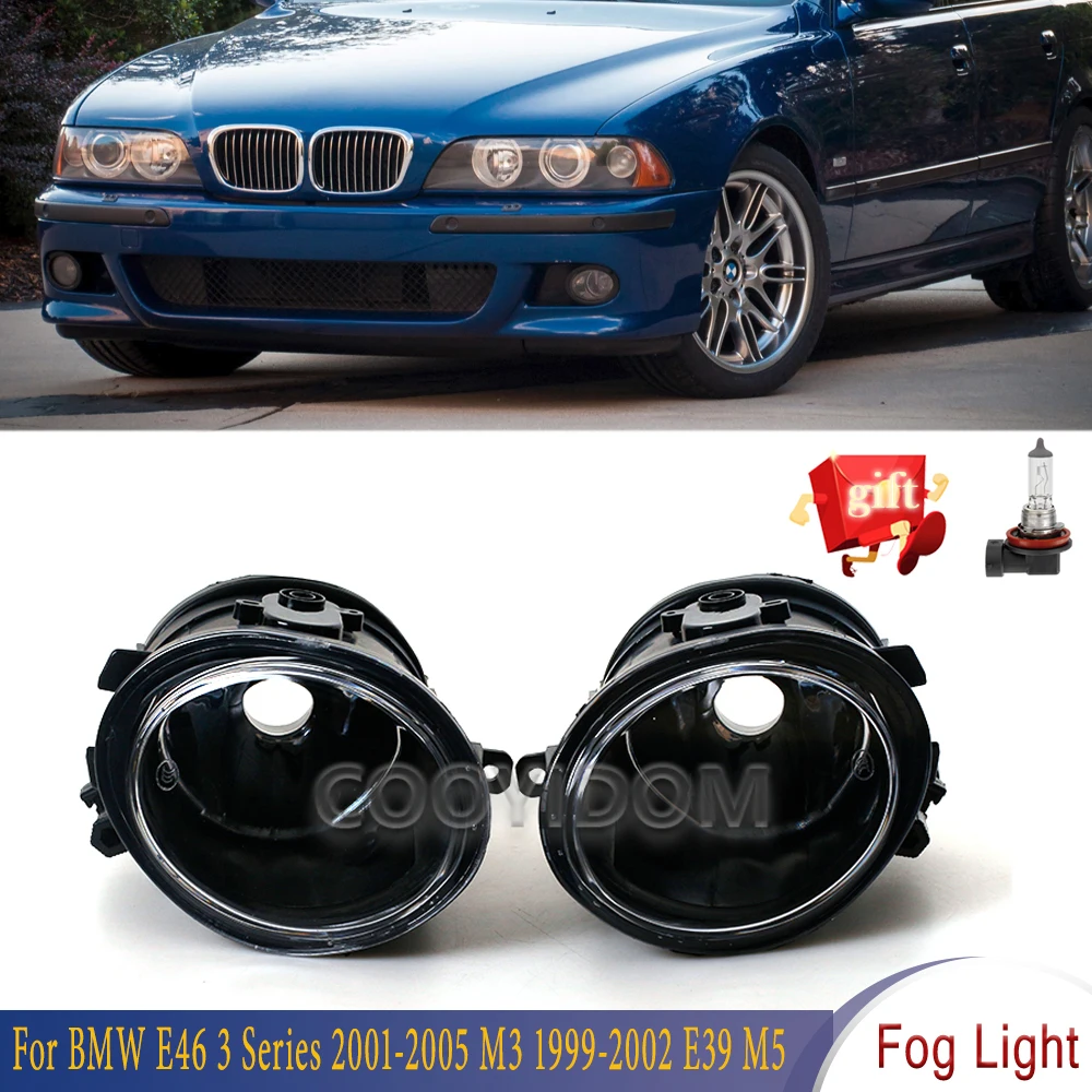 Front Bumper Fog Light Lamp With Bulb Clear Yellow For BMW 3 Series M5 E39 2001-2003 M3 E46 2002-2005 63177894017