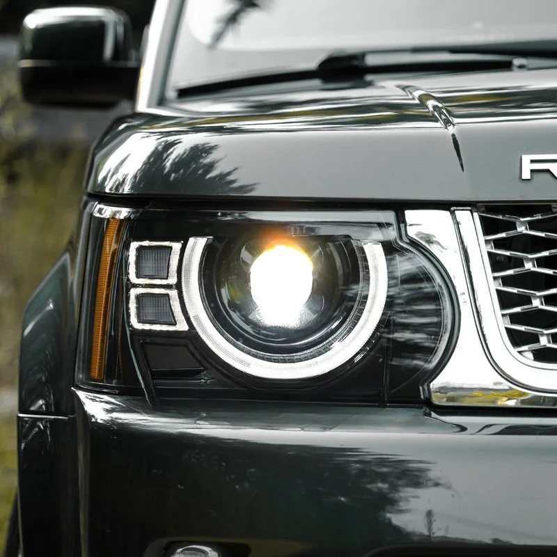 

Range Rover Sport headlight assembly modified guard LED daily running light lens