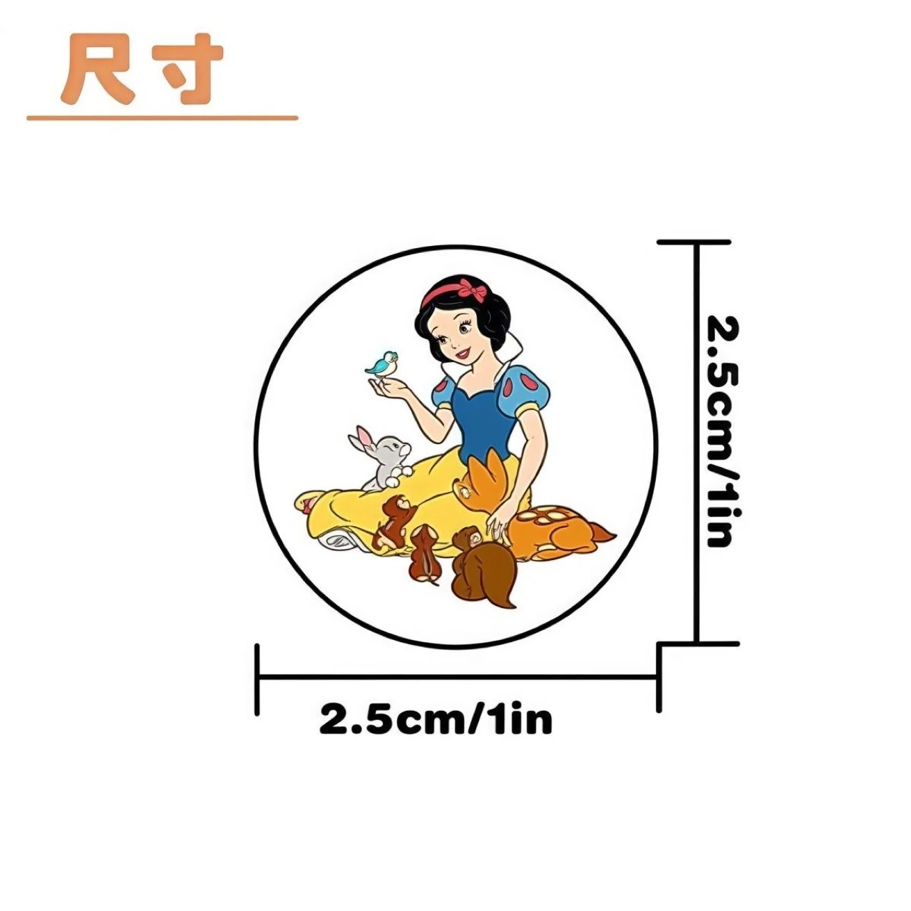 500pcs Disney Snow White Ariel Stickers Roll Princess Decals Stickers For Laptop Water Bottles Phone Computer