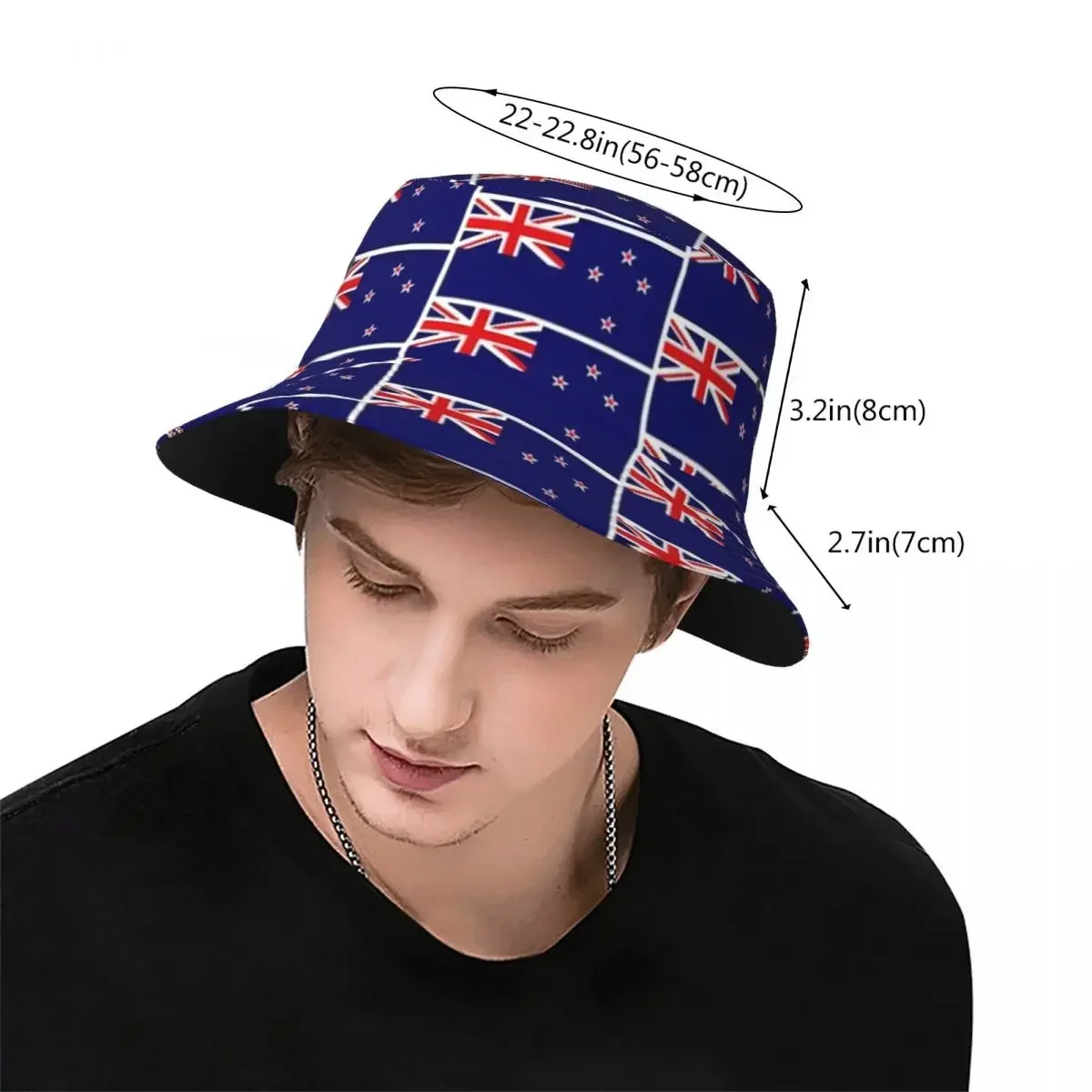 New Zealand Flag Wellington Bucket Hat Panama Hat Children Bob Hats Outdoor Fashion Fisherman Hats For Summer Fishing Unisex Cap