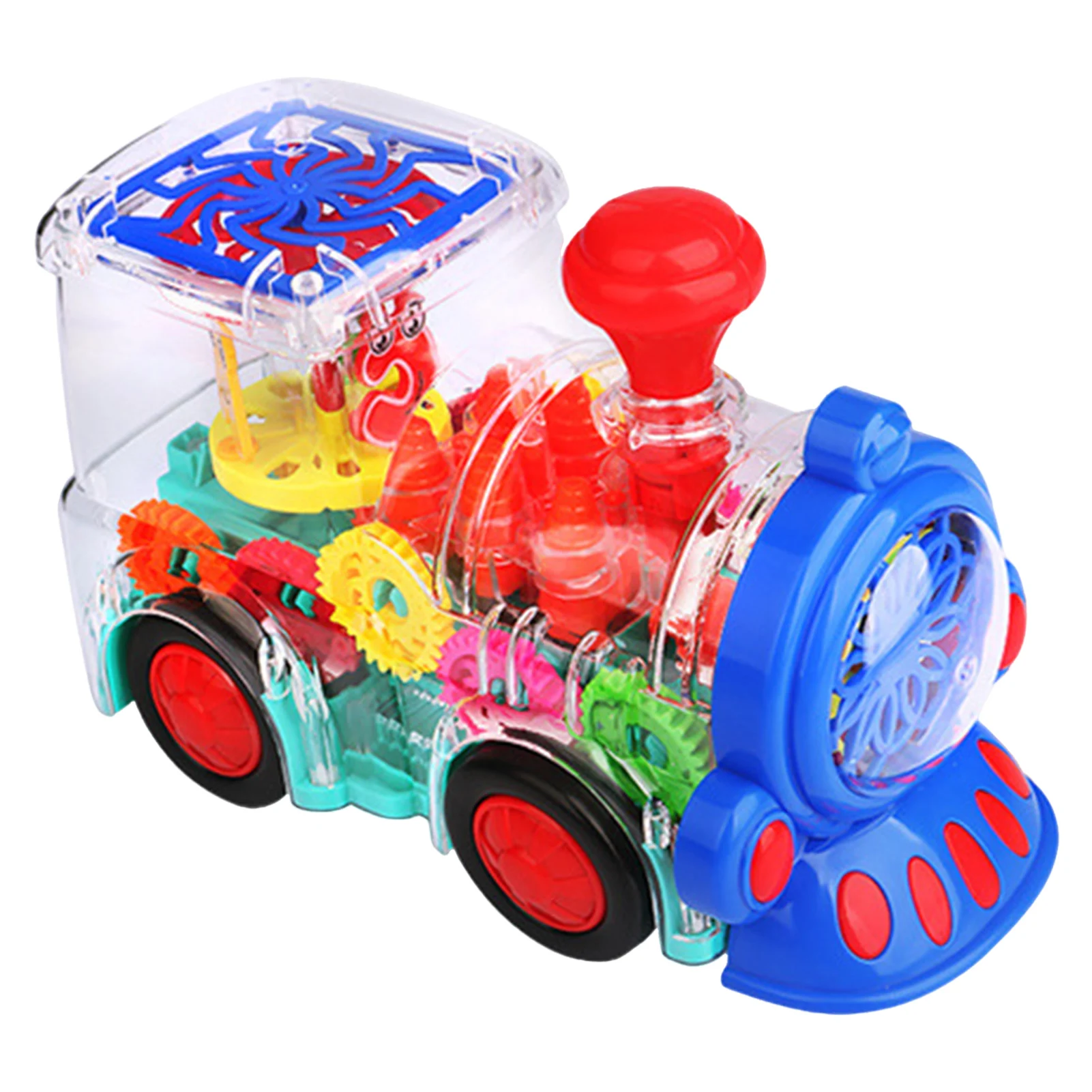 Electric Transparent Gear Train Toy Durable Mechanical Toy Vehicle with Sound Light for Children's Toy Gift Electric Gear Toy