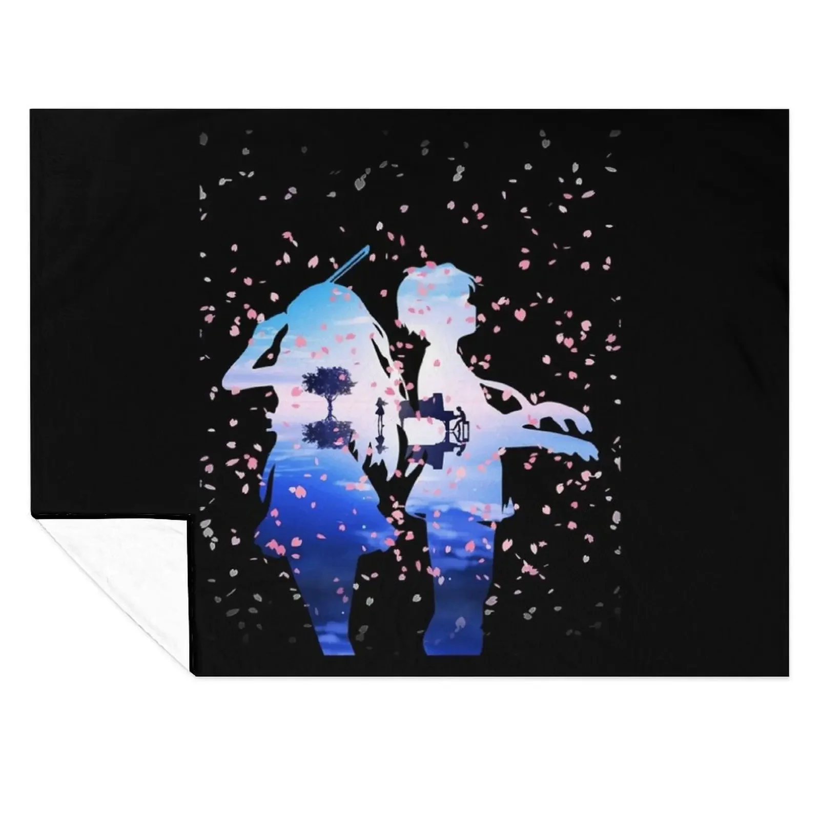 

Your Lie in April Shigatsu wa Kimi no Uso Kaori & Kousei Anime Cherry Blossoms Throw Blanket Hairys Bed covers Blankets