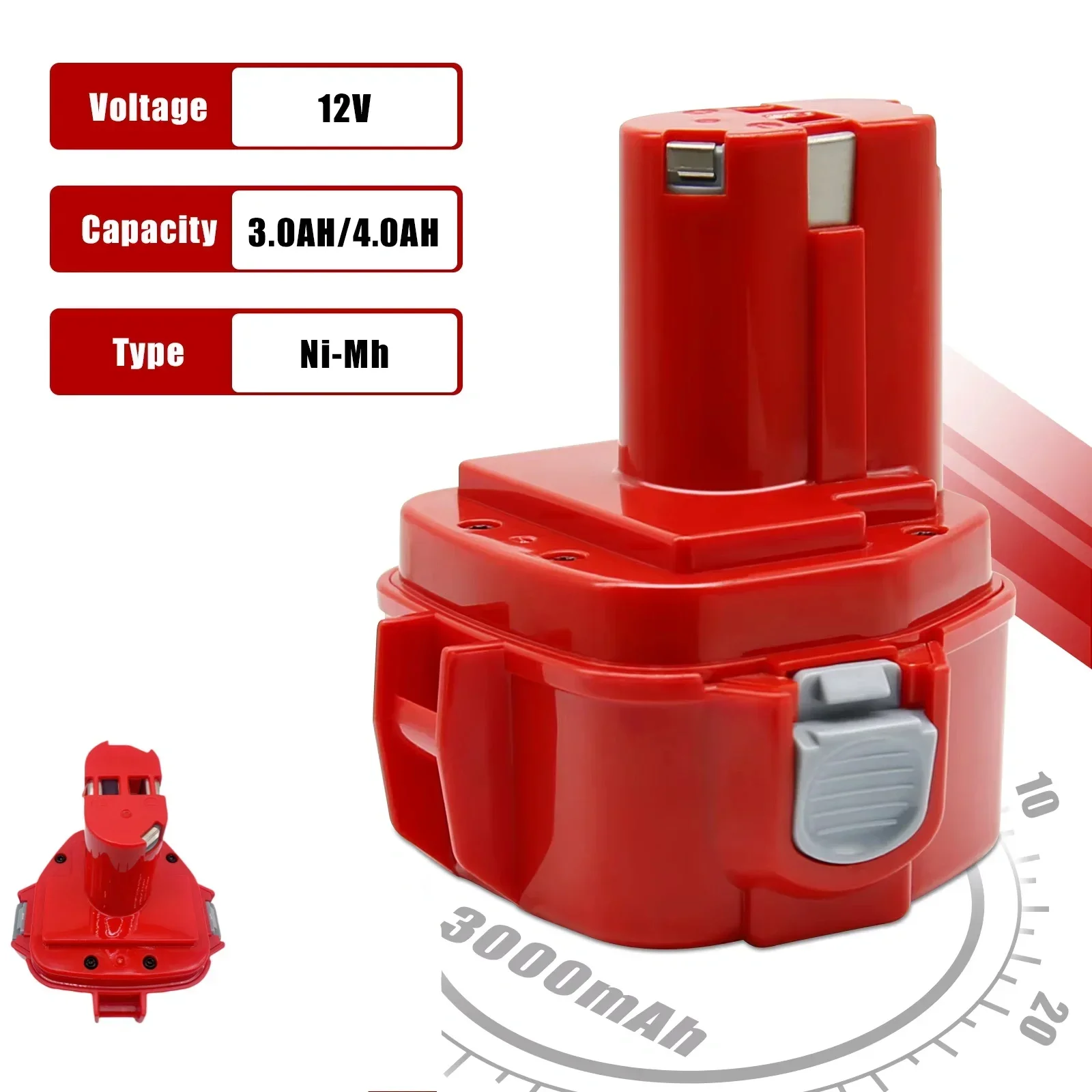 2026Powtree ni-mh 12 فولت 4.0Ah لماكيتا 12 فولت ni-mh بطارية أدوات كهربائية استبدال الحفر Bateria PA12 1220 1222 1235 1233 البطارية