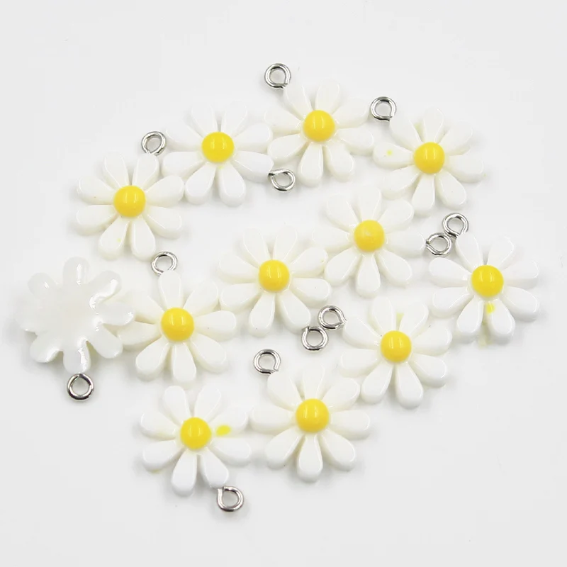 30pcs Flower Sunflower Daisy Charms for DIY Jewellery