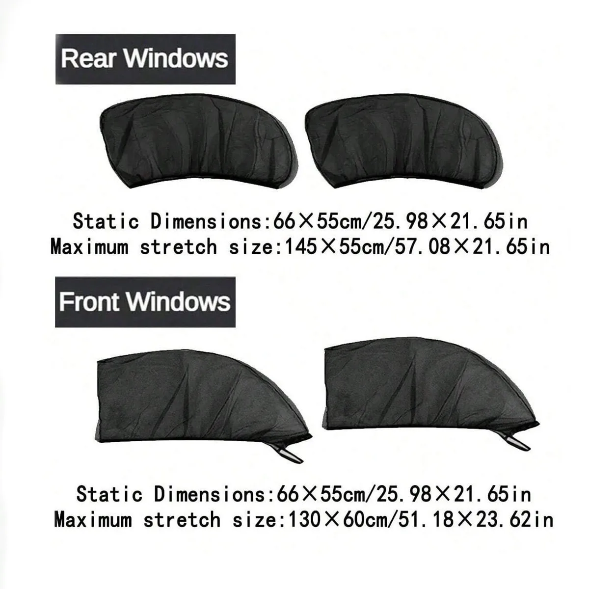 4-Piece Set of Car Sunshades, Anti-Mosquito Insulation Sunshades, Car Window Glass Sunscreen, Privacy Shade Curtain Thickened view 3