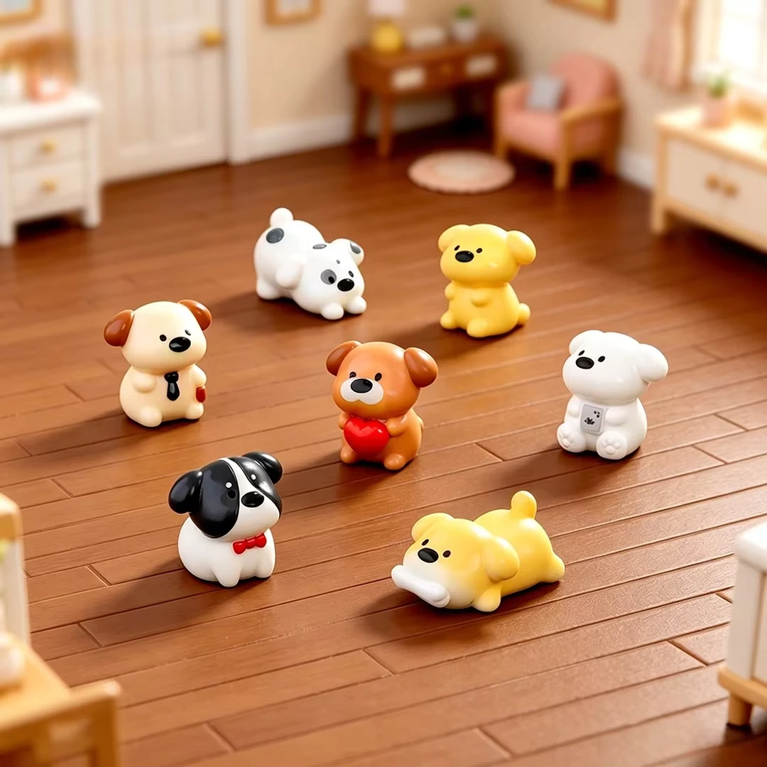 7pcs Little Dog Puppy Miniature Figurine Cartoon Animals Character Fairy Garden Home Ornament Desk Decoration DIY Accessories