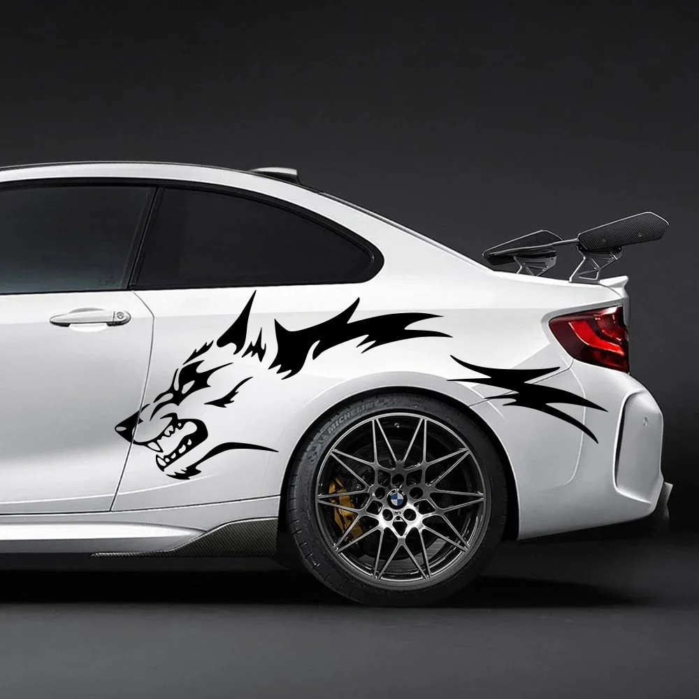 

2Pcs Wolf Car Side Stickers Vinyl Personalize Decals Auto Accessories For BMW Skoda Seat VW Volkswagen Suzuki Audi Fiat Toyota