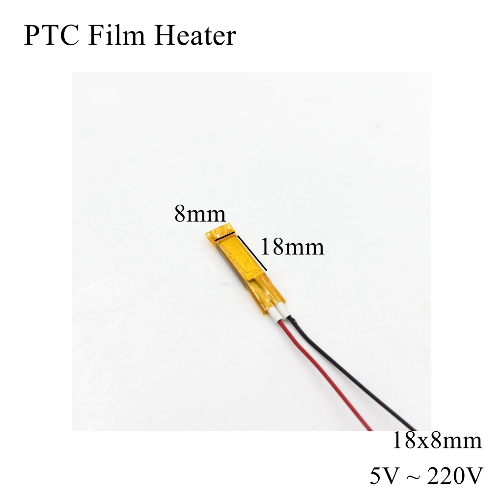 18x8mm 12V 24V 110V 220V PTC Film Heater Element Constant Thermostat Thermistor Ceramic Air Heating Sensor Chip Egg Incubator