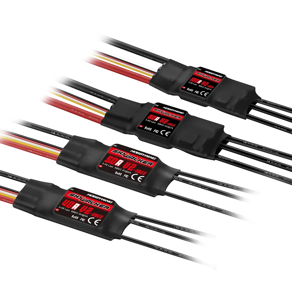 Hobbywing Skywalker V2 80A/60A/100A Brushless ESC Speed Controller With UBEC For Rc helicopter airplane