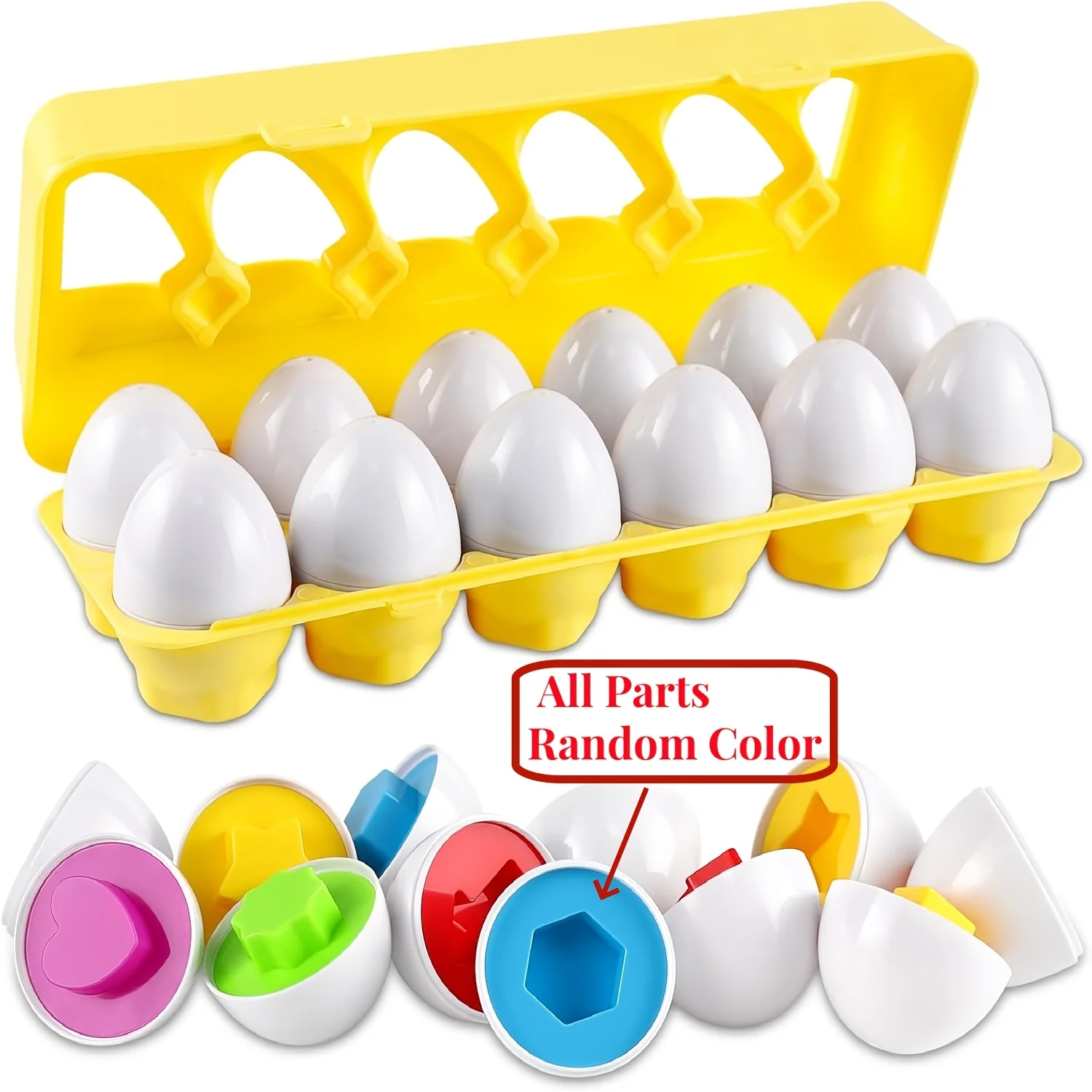 Smart Egg Montessori-speelgoed voor baby's: classificatie in kleurvorm en cognitieve bijpassende spelset