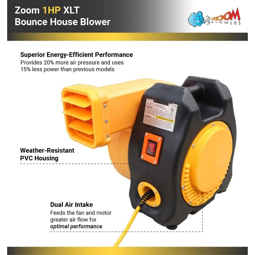 Ventilatore per castello di salto rimbalzante, scivoli d'acqua e corso di ostacoli, elettrico, ad alta efficienza energetica