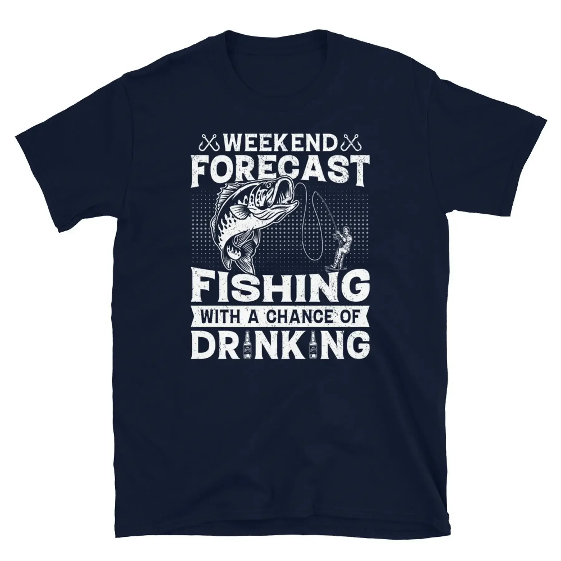 Weekend Forecast Fishing With a Chance of Drinking Short Sleeve Unisex T Shirt