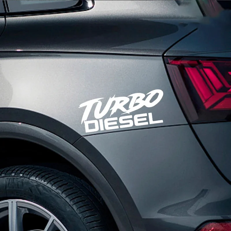 TURBO DIESEL Text font Car Sticker Boosted Vinyl Fun Decal Black & White Laser Body Style Decoration Window