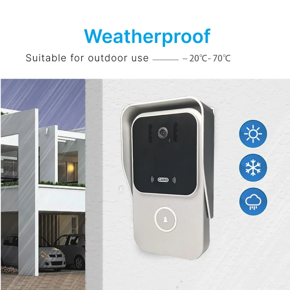 2 wires visual door bell intercom system for building apartment Analog Wired Indoor  Digital Doorbell Camera With Unlock