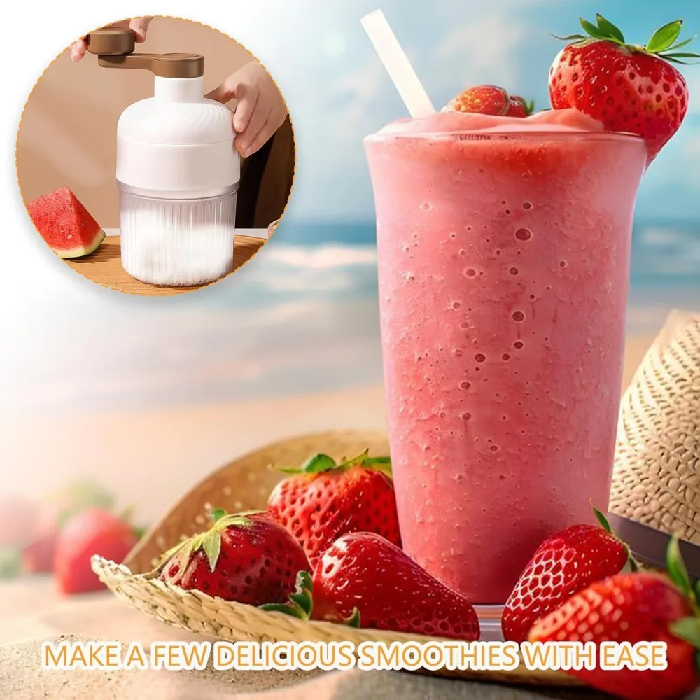 Shaved Ice Machine Mini Ice Crusher Hand Operated Shaved Ice Milkshake Maker Household Portable Small Hail Machine Kitchen Tool