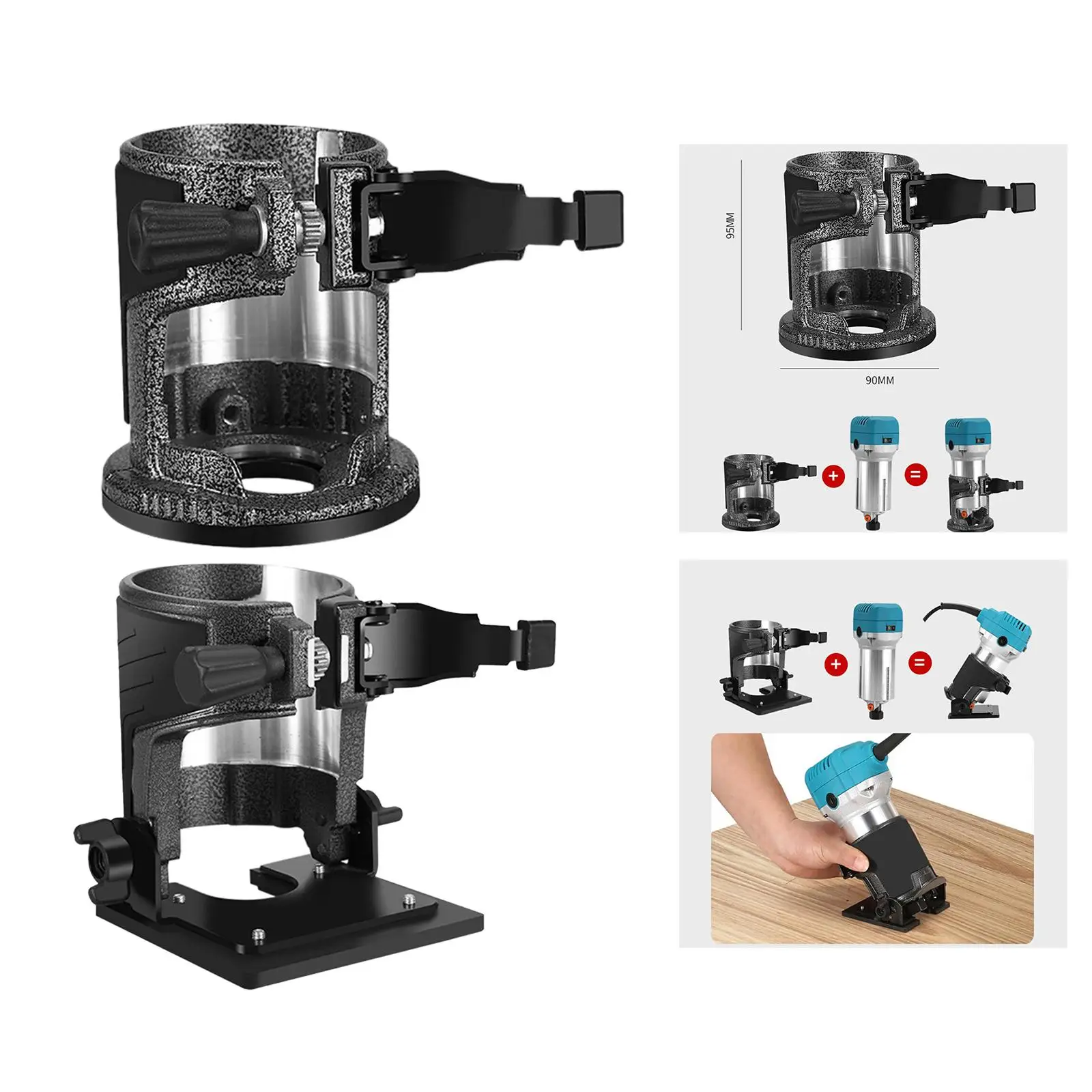 High Strength Woodworking Trimmer base Woodworking Accessories Enhanced for 65mm Electric Trimming Trimmer Router Base