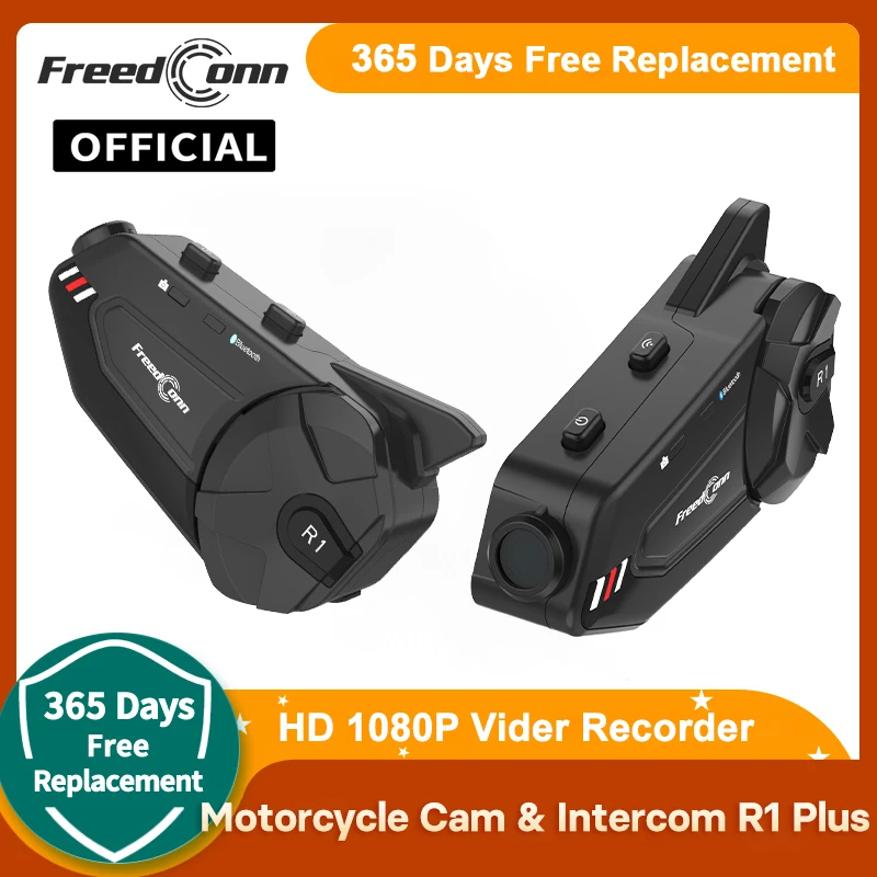 FreedConn R1Plus Wireless Motorcycle Dash Cam Helmet Headset DVR Bluetooth Waterproof WiFi Video Recorder Earphone APP Loopcycle