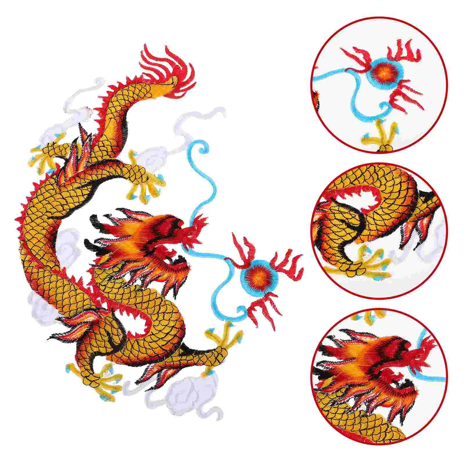 

Dragon Embroidery Sticker Cartoon Shapes Clothes Jacket Patches Costume Asian Applique