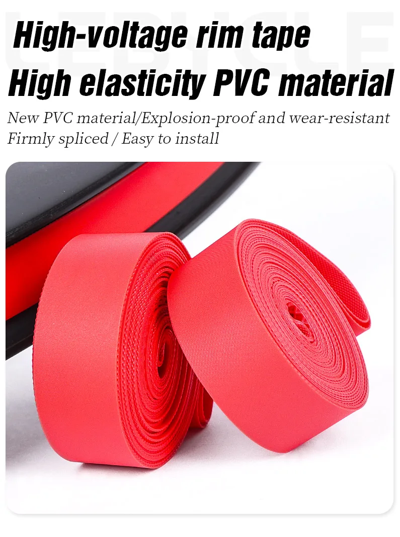 LEBYCLE Fahrrad-Schlauchreifen, pannensicher, PVC-Felgenband, Premium-Pannenschutzband für 24, 26, 27,5, 29 Zoll und 700c – Detail 1