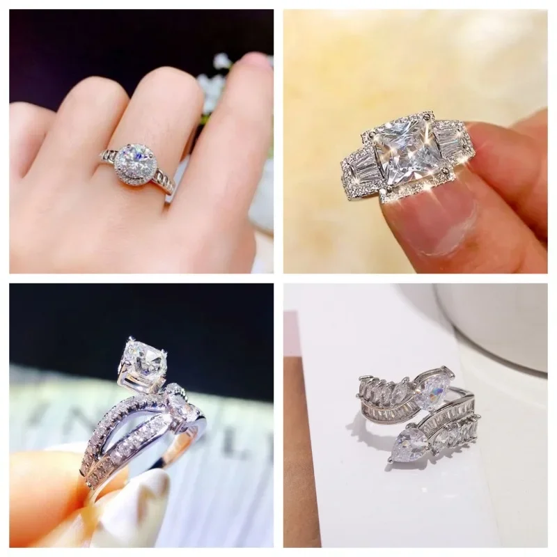 

New Style Ring for Women Adjustable Fashionable Inlaid with Zircon Sweet Romantic Creative Wedding Party Luxury Jewelry