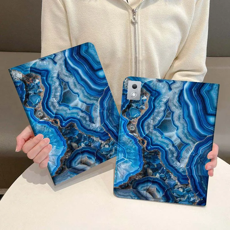 

Blue Agate Stone Pattern For Legion Xiaoxin Pad P12 Pro Y900 GT 2023 2025 12.1 12.7 14.5 inch Tablet Case