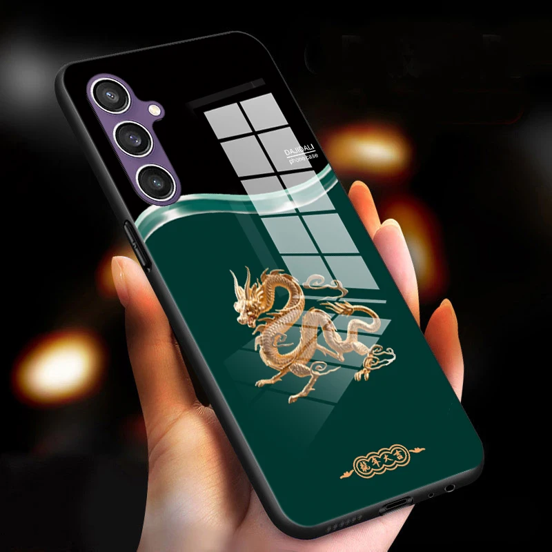 Dragon Fundas for Samsung Galaxy A04 A05 A22 A23 A24 A25 A34 A33 A35 A55 M54 S22 S23 S24 PLUS ULTRA 5G Tempered Glass Case Cover
