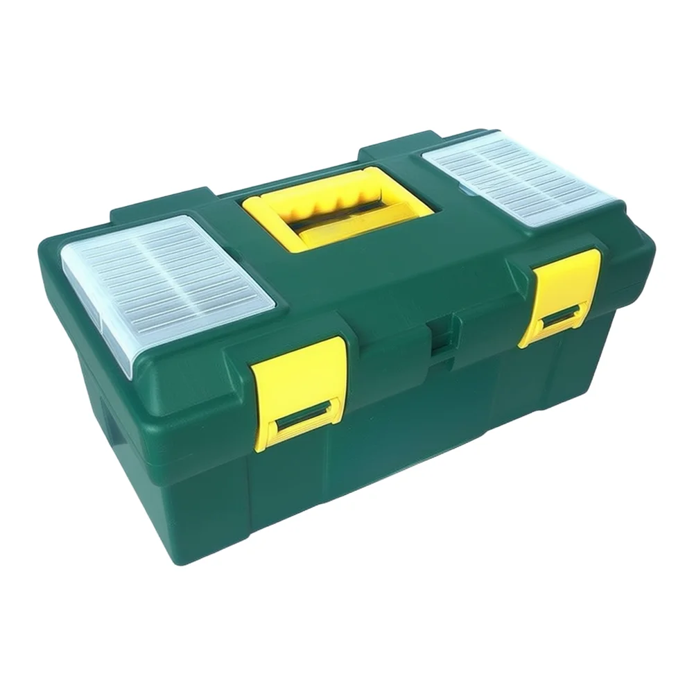 Storage Container with Reinforced Corners and Ergonomic Handle Designed for Mechanical and Assembly Applications