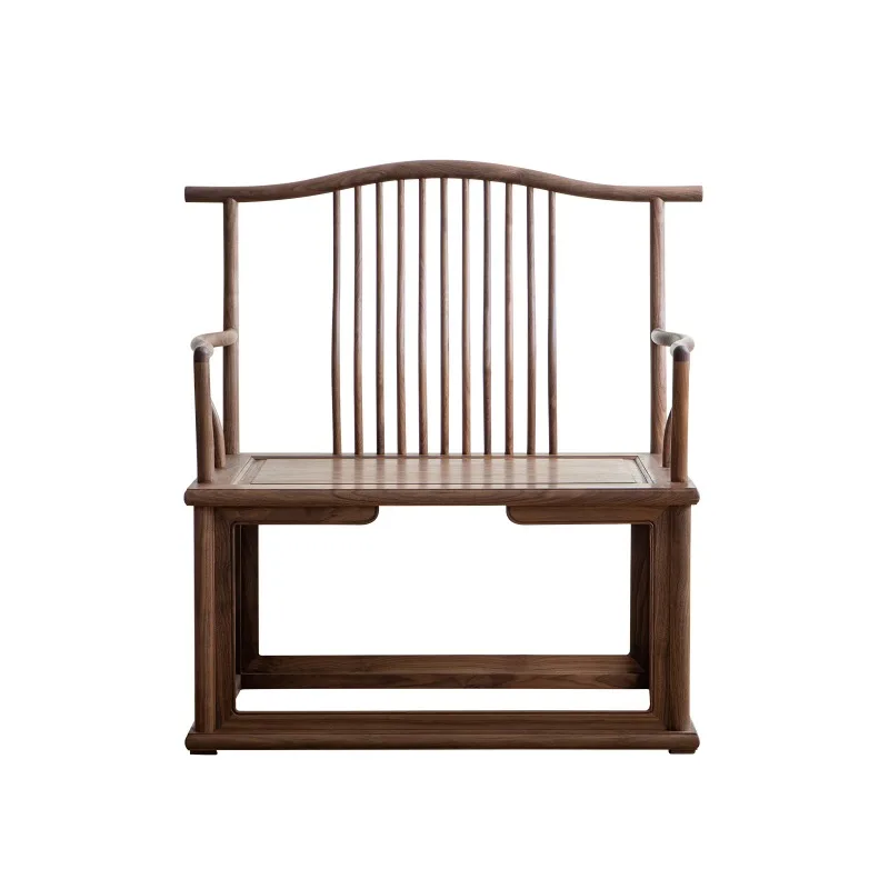 كرسي التأمل من الخشب الصلب، كرسي قبعة رسمي من خشب الجوز الأسود، كرسي التأمل #1