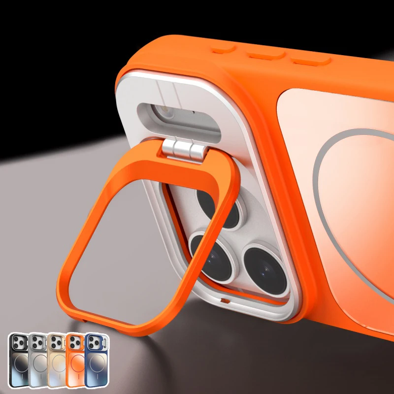 Luxury Stand Defender For Magsafe Phone Case for iPhone 17 Air 16 15 14 13 12 11 Pro Max Magnetic Wireless Charge AG Matte Cover