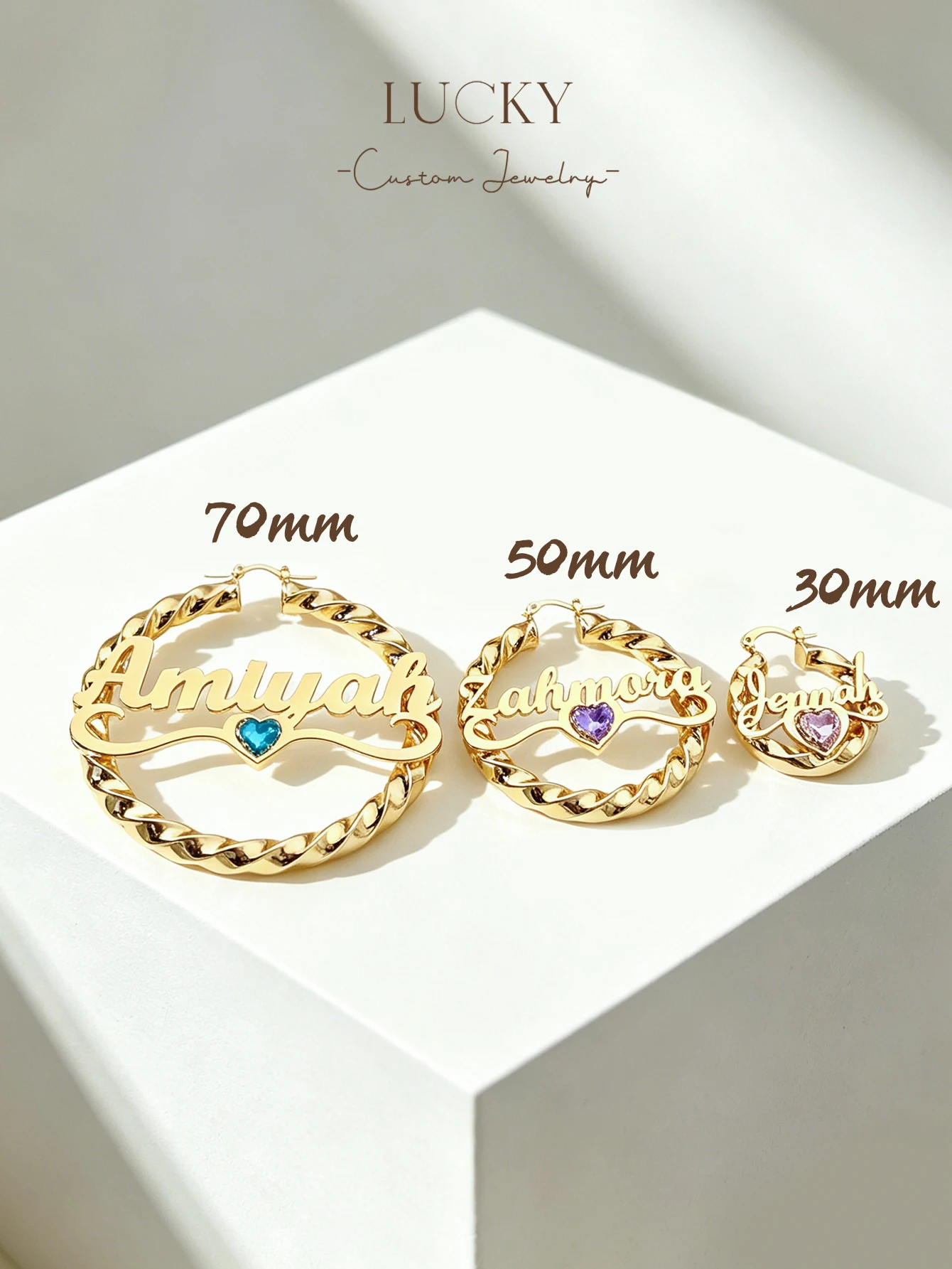1 set of DIY custom women's name earrings, customizable names, simple daily style, product includes gift box, suitable for daily