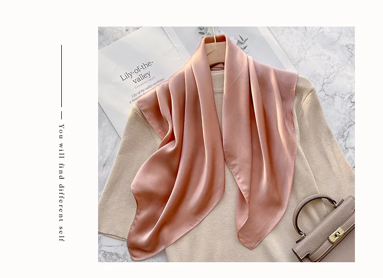Mode echte Seide Schal Frauen Schals Wraps für Damen Halstuch Foulard Schals Pashmina weiblichen Schal Hijab Bandana – Detail 7