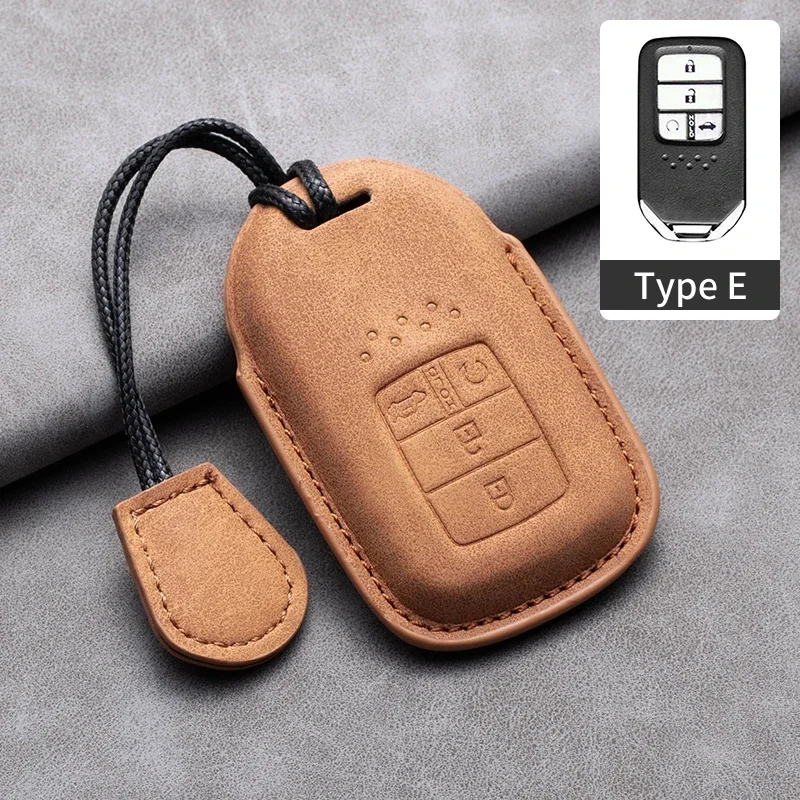 

Car Remote Key Case Cover for Honda Vezel City Civic Jazz BRV BR-V HRV Accord XRV URV fit Freed Leather Keychain Holder Shell