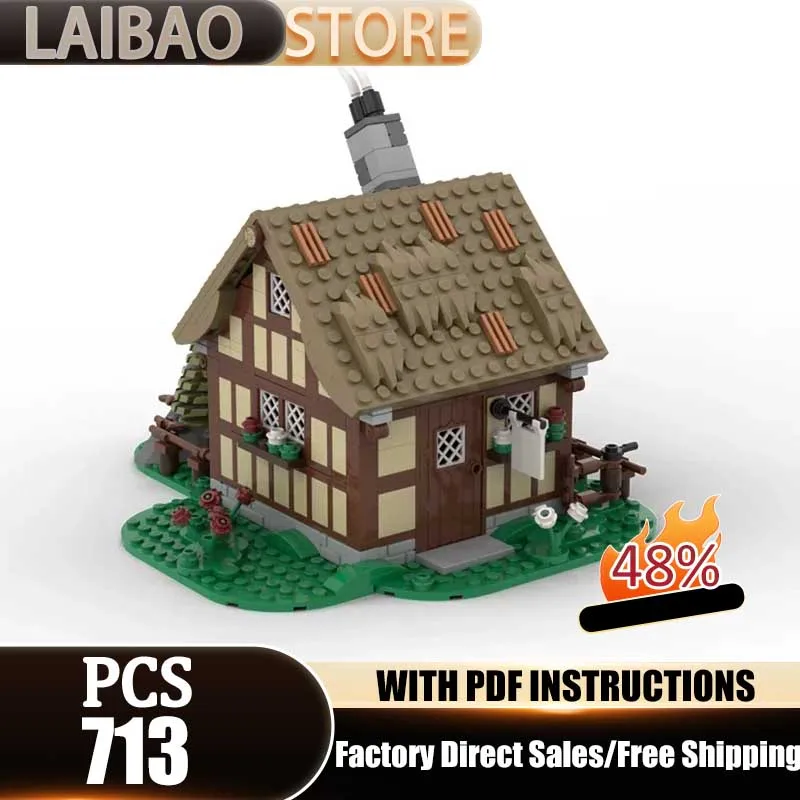 

Модель средневекового замка, конструктор MOC, модель магазина сыра, технологичные кирпичи, игрушка для самостоятельной сборки, подарки на праздники