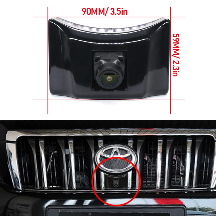 AHD 1080P LOGO Car Parking for Toyota Land Cruiser Prado 150 J150 LC150 2010 2011 2012 2013 Front View Camera Waterproof