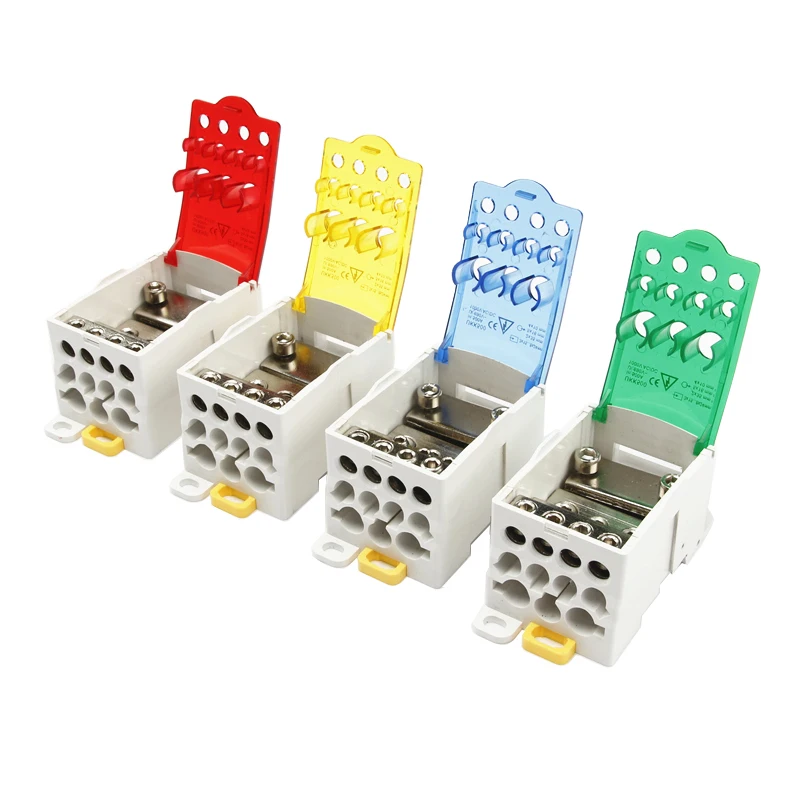 UKK500A صندوق وصلات 1-المدخلات 11-الإخراج العالمي سلك موصل كهربائي Din السكك الحديدية محطة كتلة صندوق توزيع الطاقة