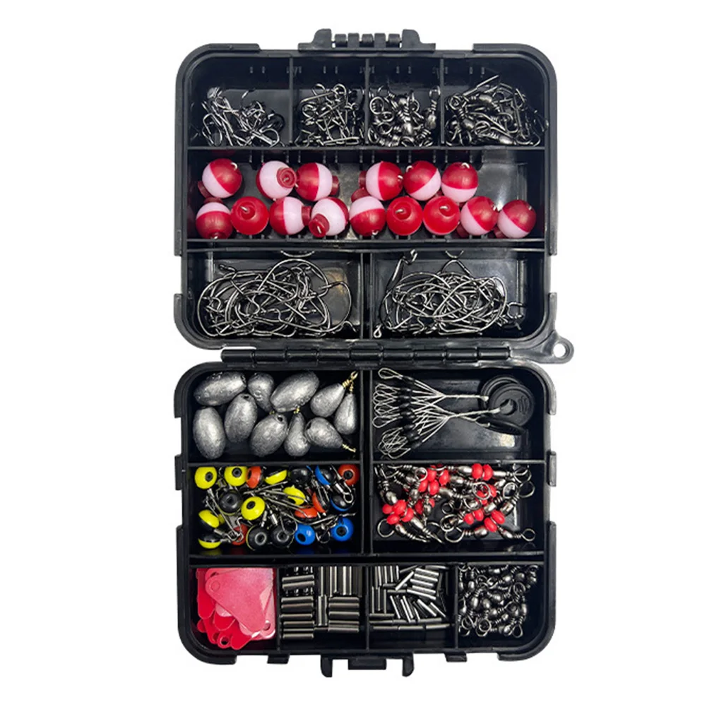 264pcs/box Fishing Tools Accessories Kit Set Including Hooks Sinker Weight Swivels Snaps Outdoor Fishing Accessories Set