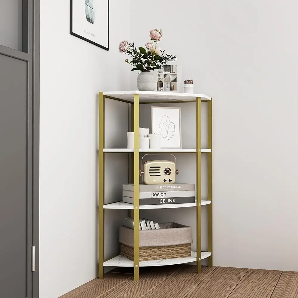 

Small Side Table, Narrow End Table, Bedside Table, 4-Tier Corner Open Shelf,Plant Stand Small Bookshelf For Living Room, Home