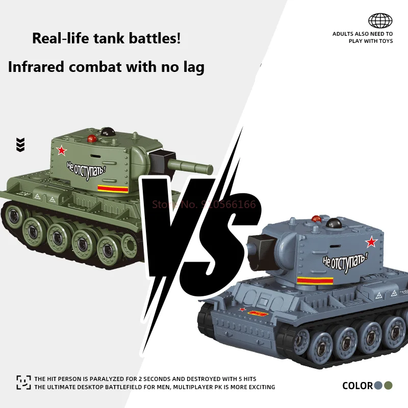 New 1/64 Mini Tank Simulation Remote Control Tank Battery Tracked Infrared Simulation Battle Competition 2.4g Children'S Gift