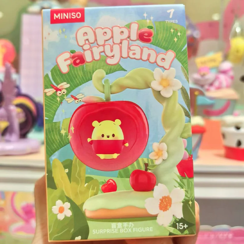 New Miniso Disney Ufufy Series Apple Wonderland Blind Box Handmade Winnie The Pooh Desktop Decoration Christmas Gift