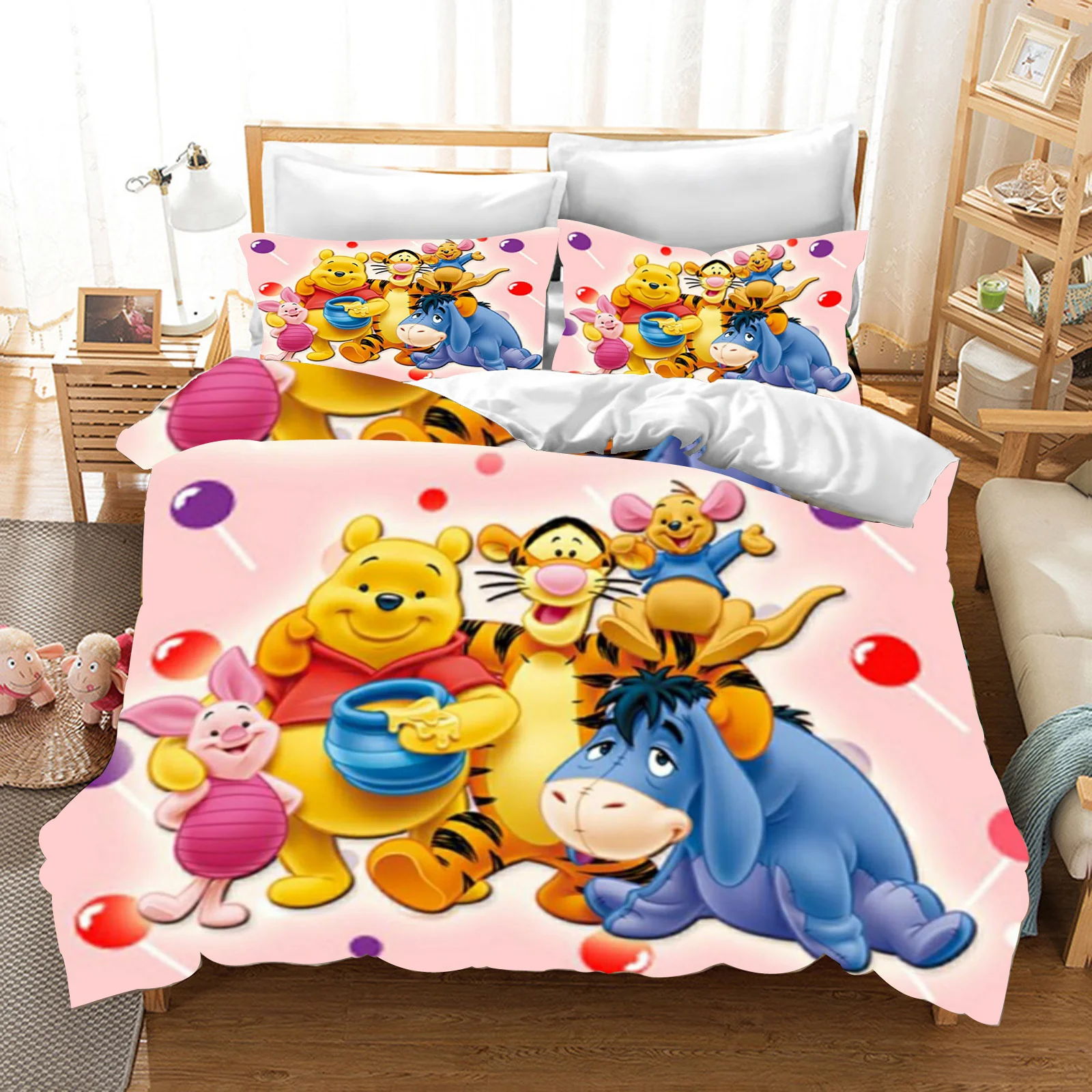 

Winnie The Pooh Tigger Duvet Cover Set Bedding Luxury King Size Cotton Children Cute Printed Cartoon Quilt 3d Children'S Home