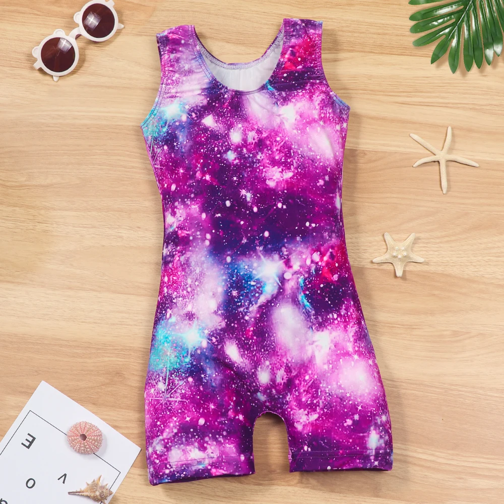 Girls Short Sleeve Swimwear One Piece Bathing Suit Quick Dry Kid Swimsuit Swimming Surfing Beach Bodysuit