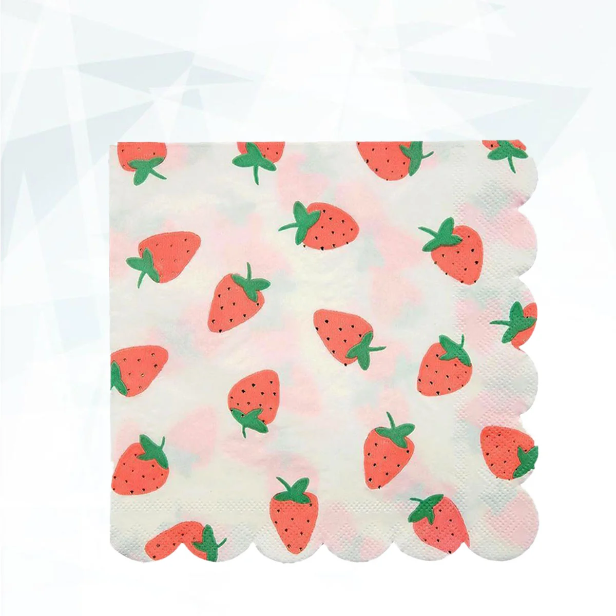 16pcs Disposable Napkins Beautiful Strawberry Printing Napkins for Party Gathering Festival (25x25cm)